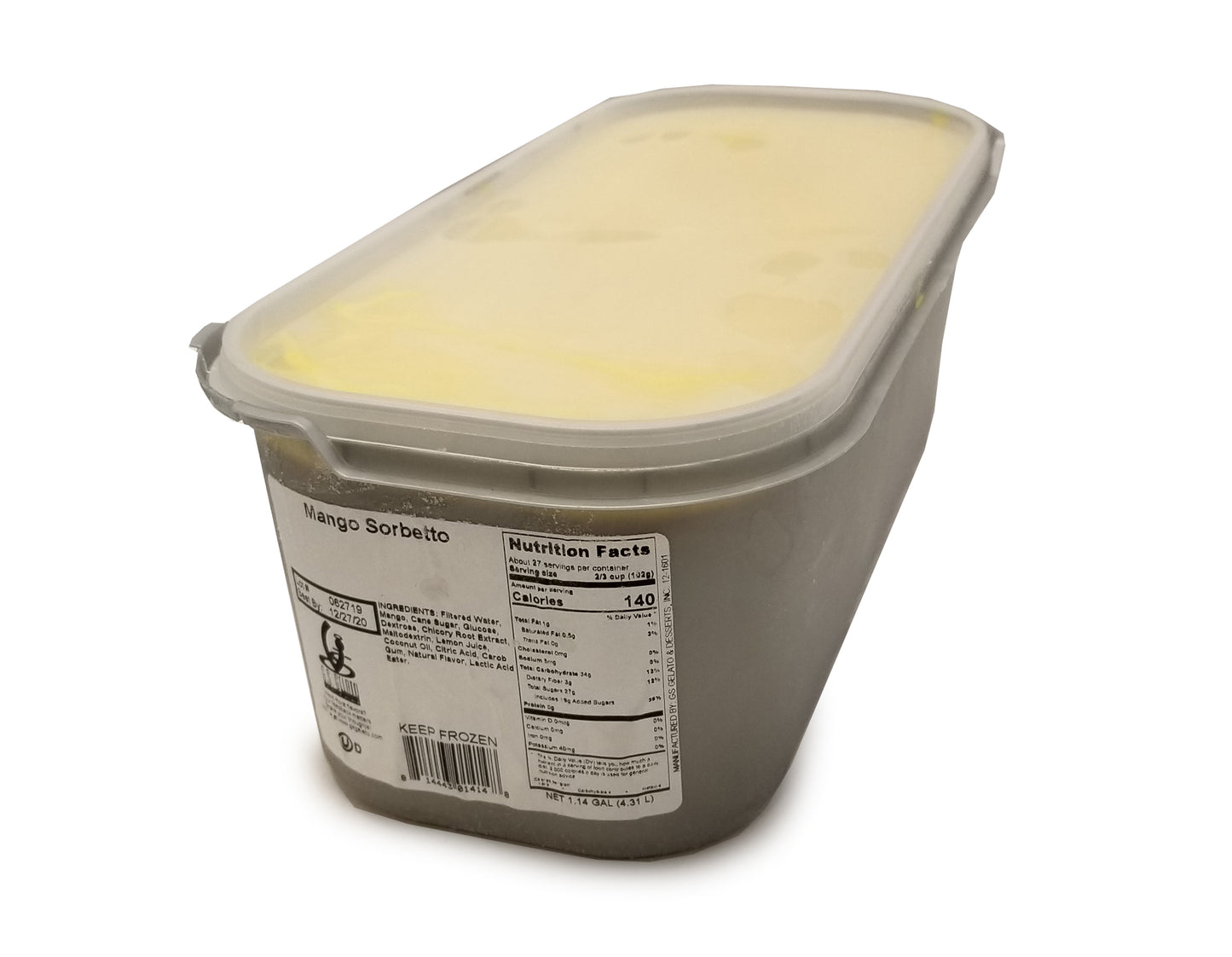 G Gelato Mango Sorbetto 5 Liter - 1 Per Case.