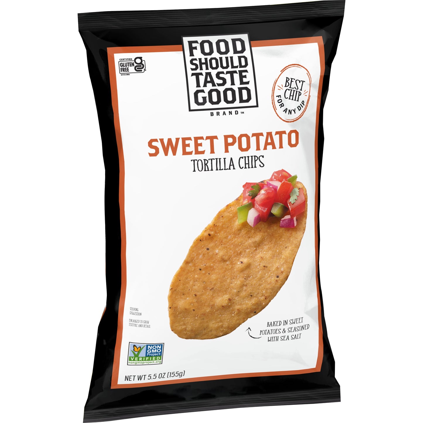 Food Should Taste Good™ Tortilla Chips Sweet Potato 5.5 Ounce Size - 12 Per Case.