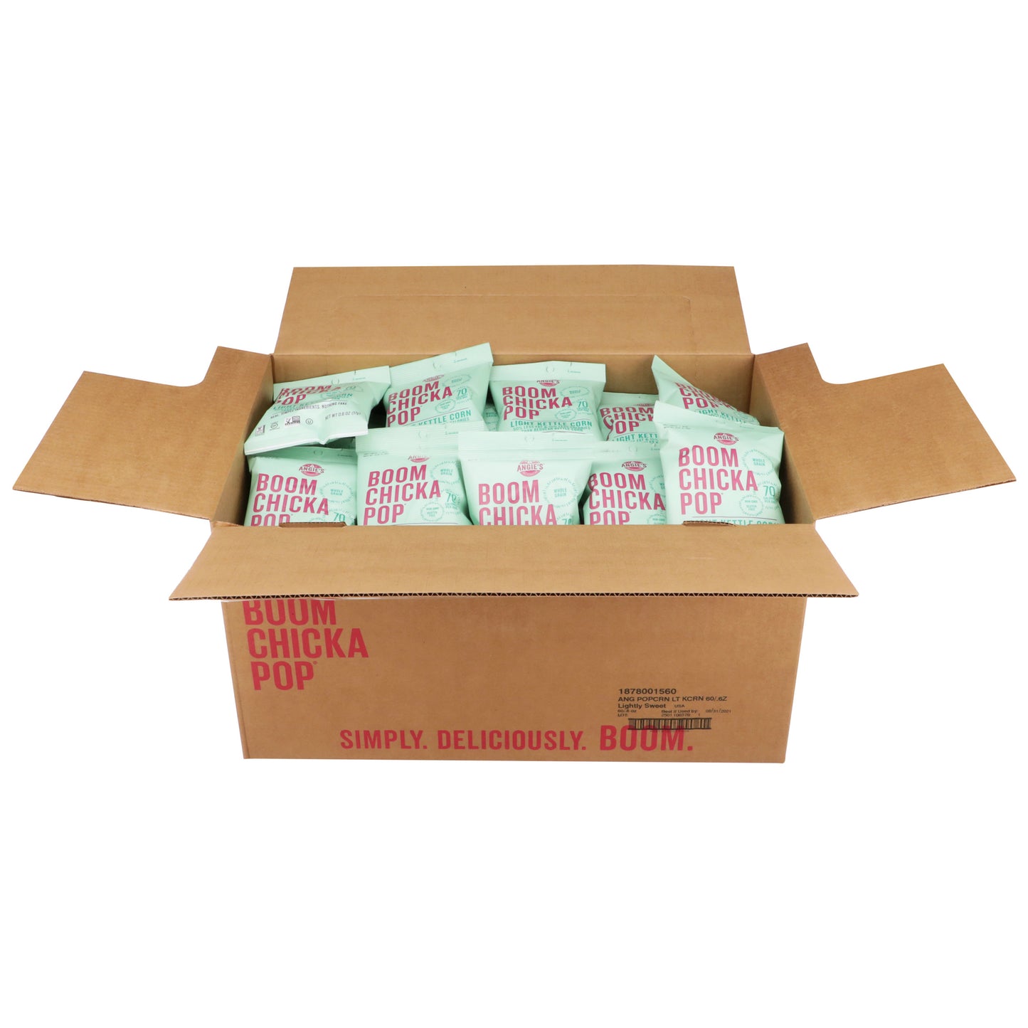 Angie's Boomchickapop Light Kettle Corn Popcorn 0.6 Ounce Size - 60 Per Case.