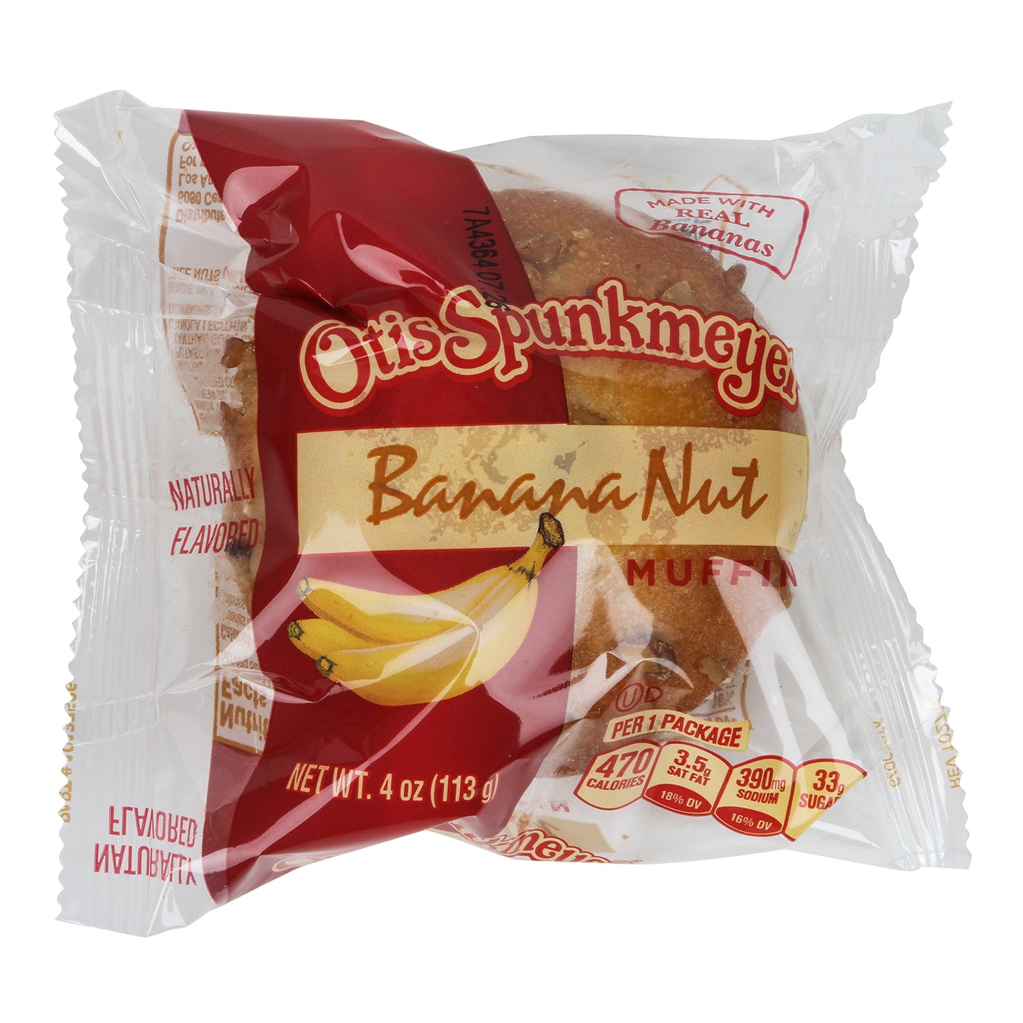 Muffin Banana Nut Naturally Flavored Individually Wrapped 4 Ounce Size - 24 Per Case.