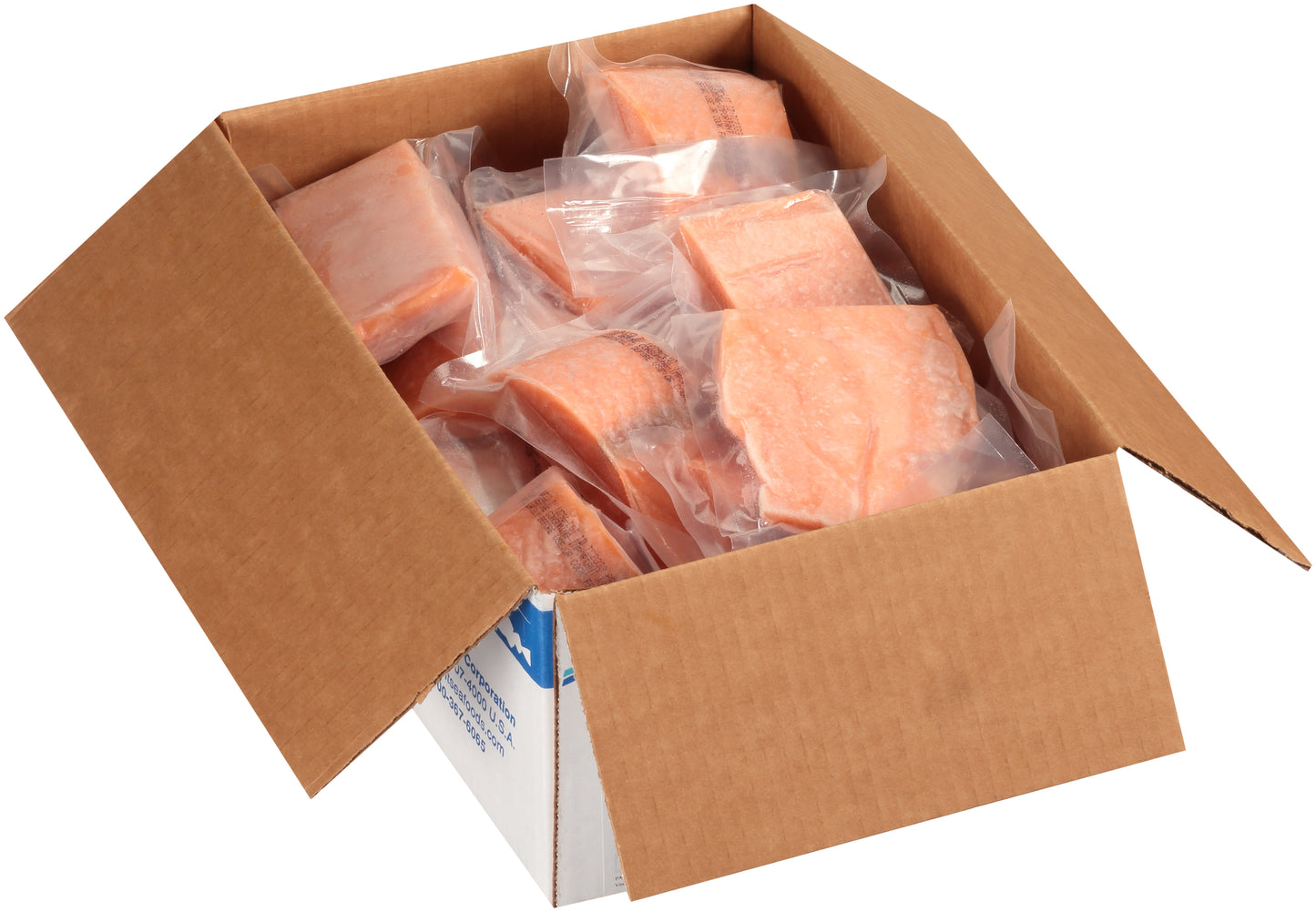 Trident Seafoods 8 Ounce Portion Boneless Skinless Raw Atlantic Salmon 10 Pound Each - 1 Per Case.