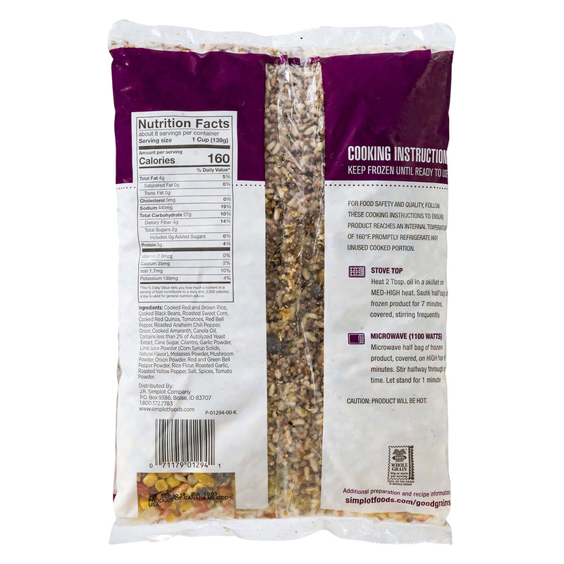 Simplot Good Grains Exotic Grains & Fire Roasted Vegetable Blend 2.5 Pound Each - 6 Per Case.