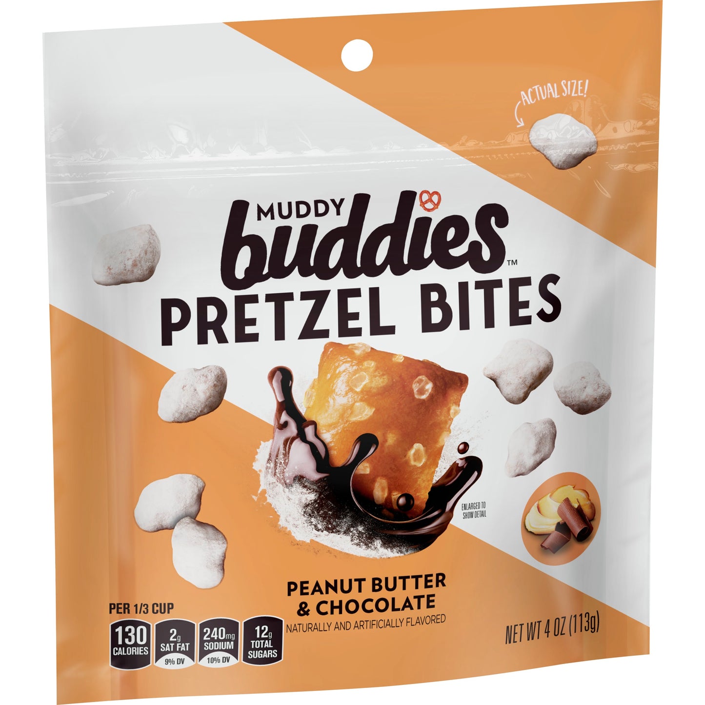 Chex Mix™ Muddy Buddies Pretzel Bites Peanut Butter & Chocolate 4 Ounce Size - 8 Per Case.