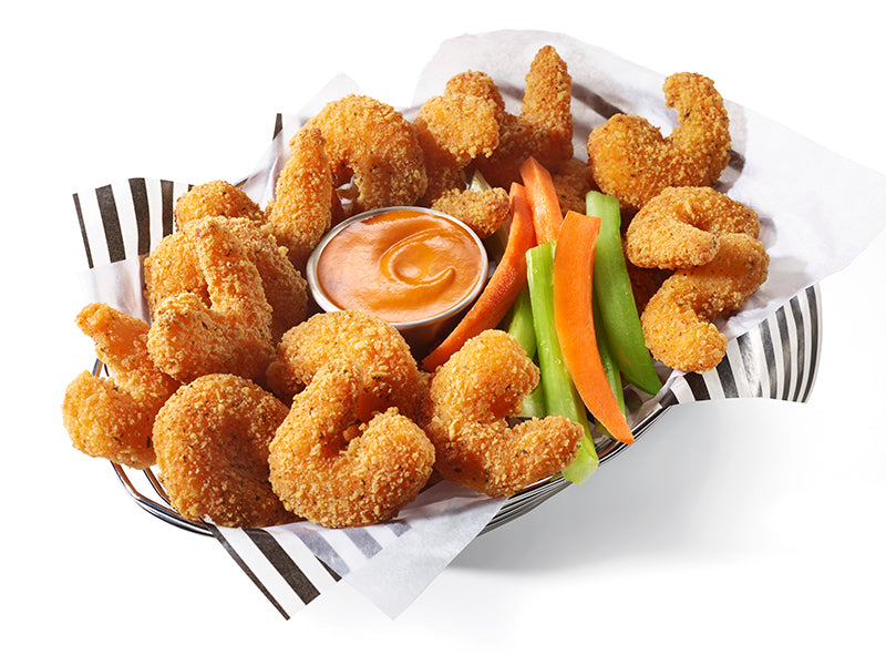 Ovencrunch Breaded Shrimp Buffalo Style 2.5 Pound Each - 4 Per Case.