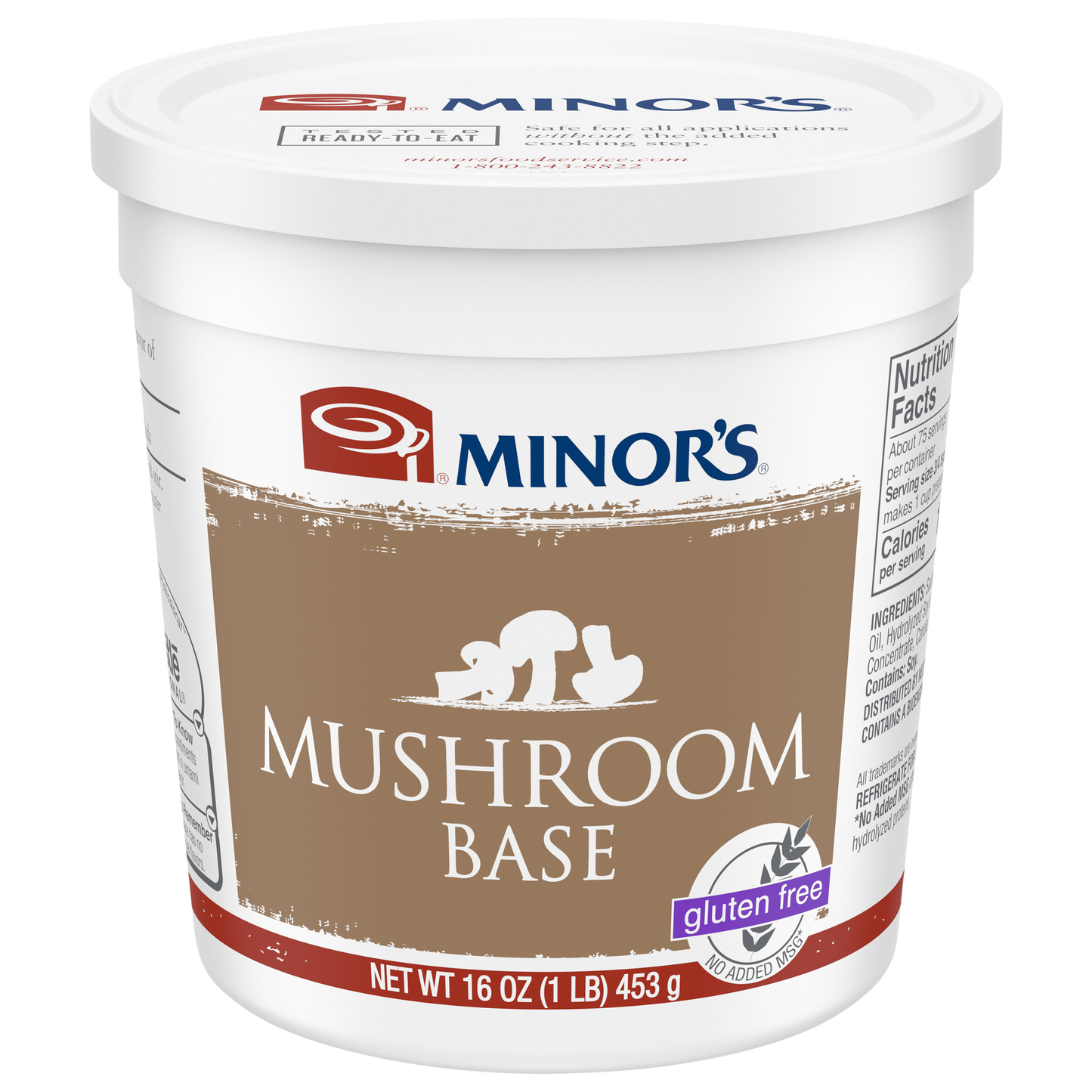 Minor's Mushroom Base (No Added Msg) Gluten Free 1 Pound Each - 6 Per Case.