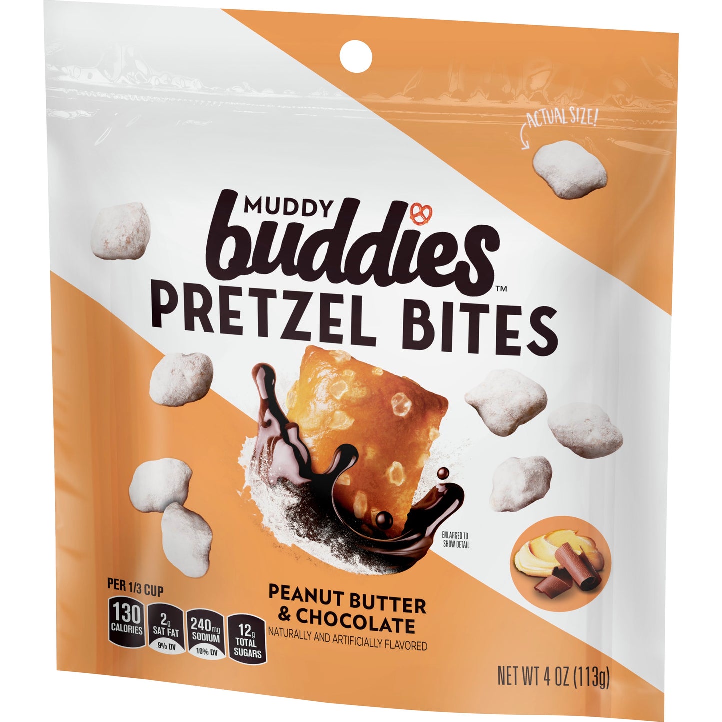 Chex Mix™ Muddy Buddies Pretzel Bites Peanut Butter & Chocolate 4 Ounce Size - 8 Per Case.