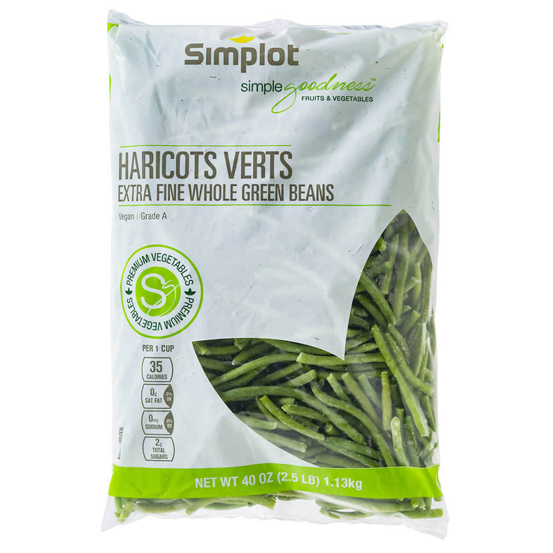 Simplot Simple Goodness Premium Vegetables Haricot Vert 2.5 Pound Each - 6 Per Case.