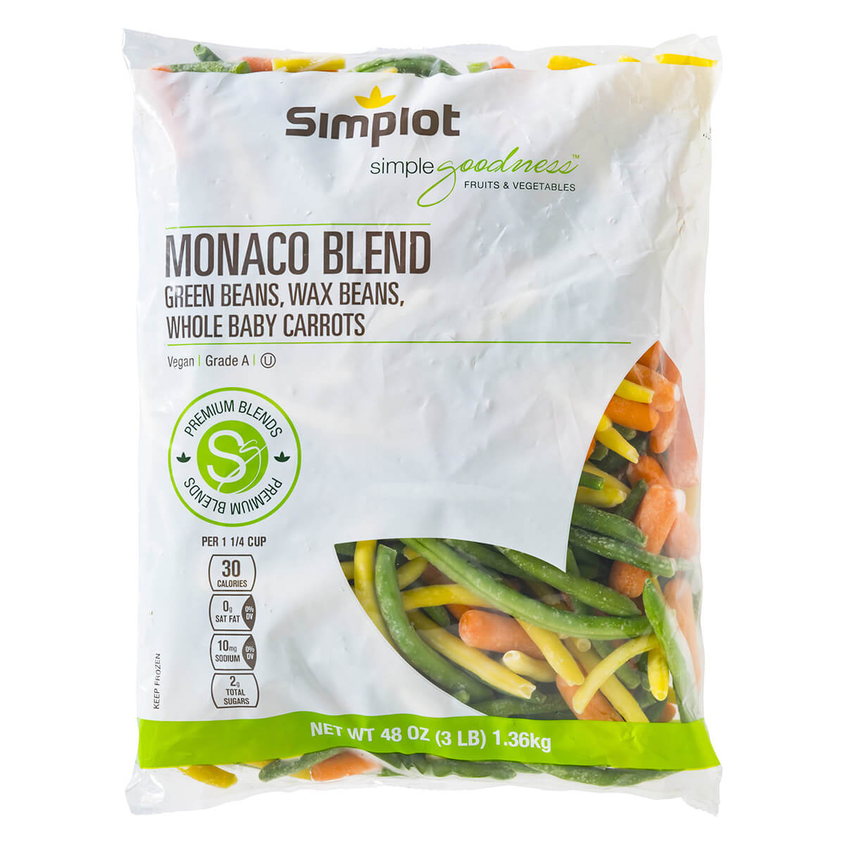 Simplot Simple Goodness Premium Vegetables Monaco Vegetable Blend 3 Pound Each - 8 Per Case.