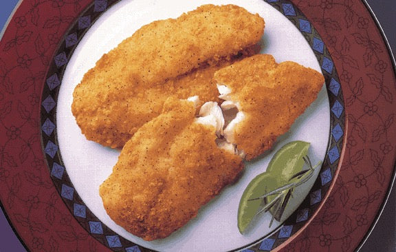 Blazin' Raw Breaded Ocean Perch Fillets 10 Pound Each - 1 Per Case.