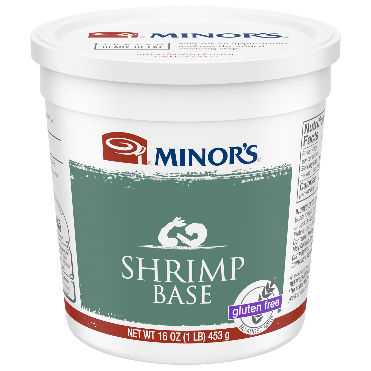 Minor's Shrimp Base (No Added Msg) 1 Pound Each - 6 Per Case.