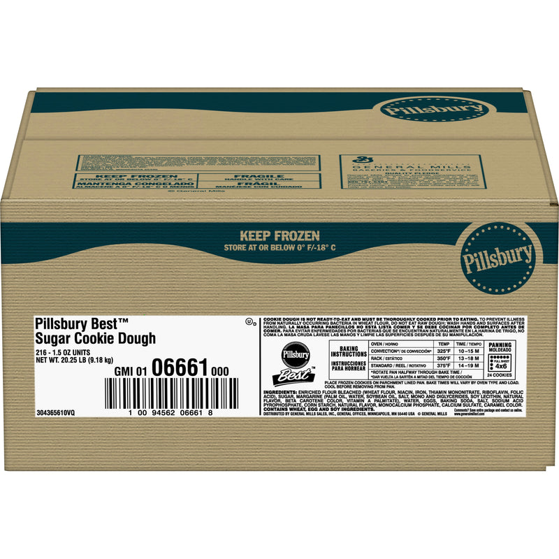 Pillsbury Best™ Frozen Cookie Dough Puck Sugar 20.25 Pound Each - 1 Per Case.