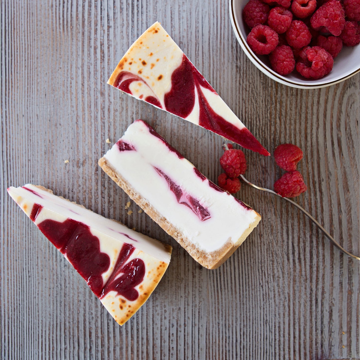 Cake Cheese Brulee White Chocolate W Raspberry Slice Frozen 5.44 Pound Each - 2 Per Case.