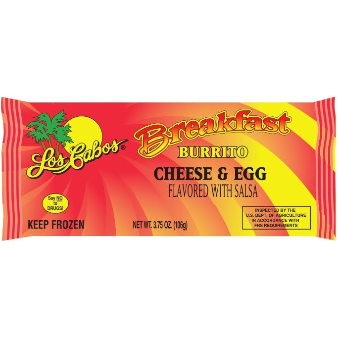 Los Cabos Egg And Cheese Breakfast Burrito 3.75 Ounce Size - 120 Per Case.