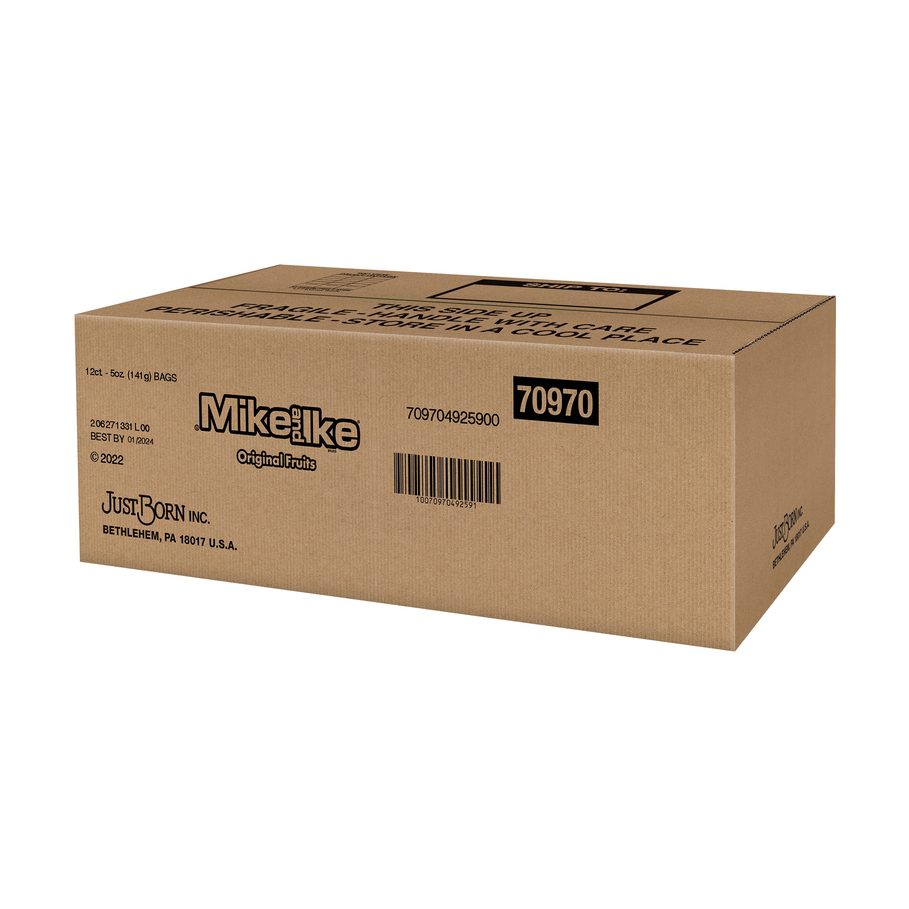 Mike And Ike® Peg Bag Original FruitsCase 5 Ounce Size - 12 Per Case.