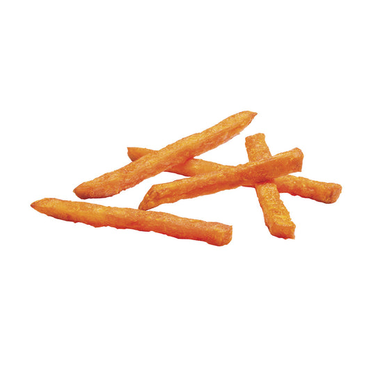 Simplot Sweets 6"x8" Sweet Potato Thin Cut Fries 2.5 Pound Each - 6 Per Case.