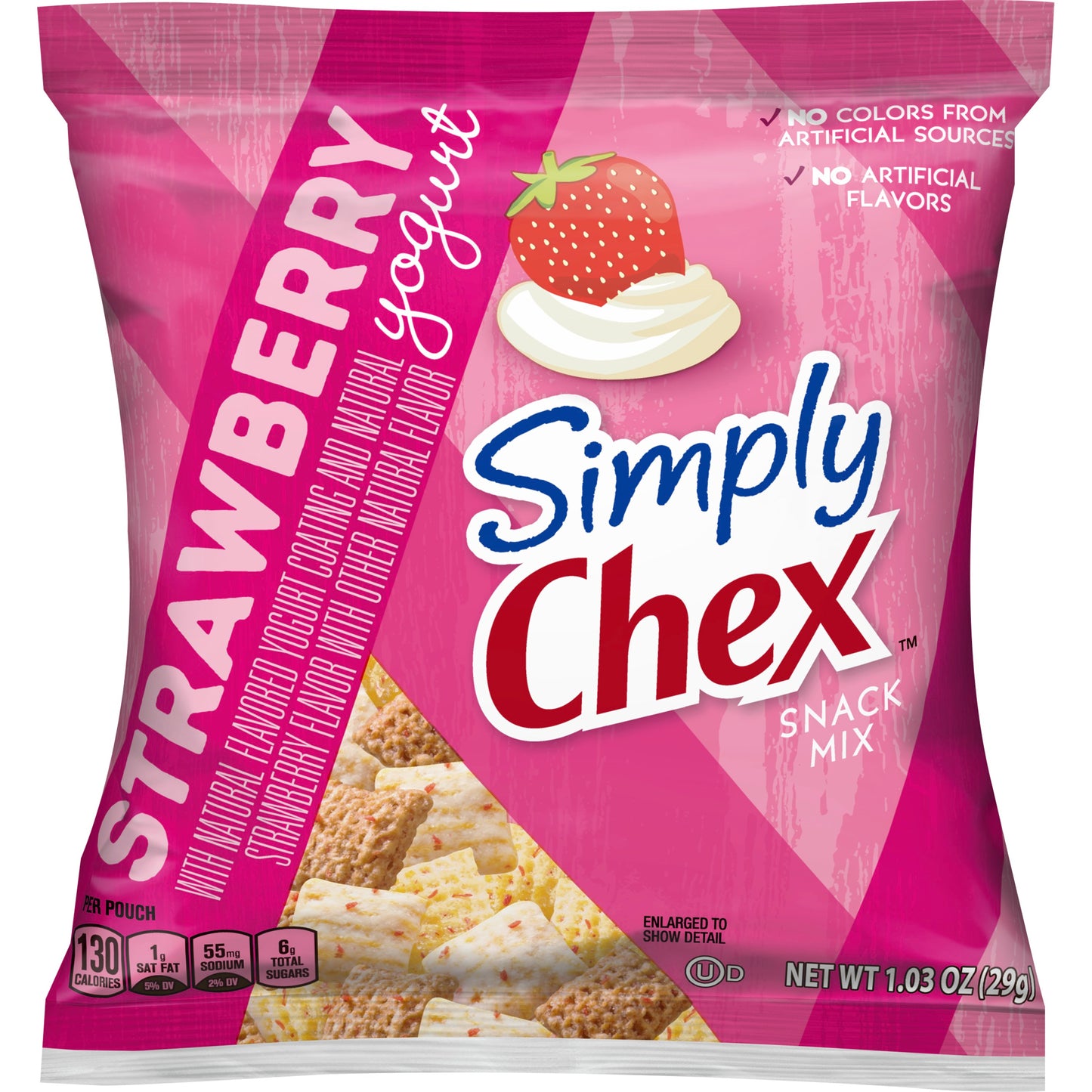 Chex Mix™ Simply Chex™ Snack Mix Single Serve Strawberry Yogurt 1.03 Ounce Size - 60 Per Case.