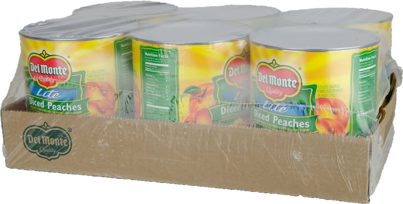 Del Monte® Diced Peaches In Extra Light Syrup Can 105 Ounce Size - 6 Per Case.