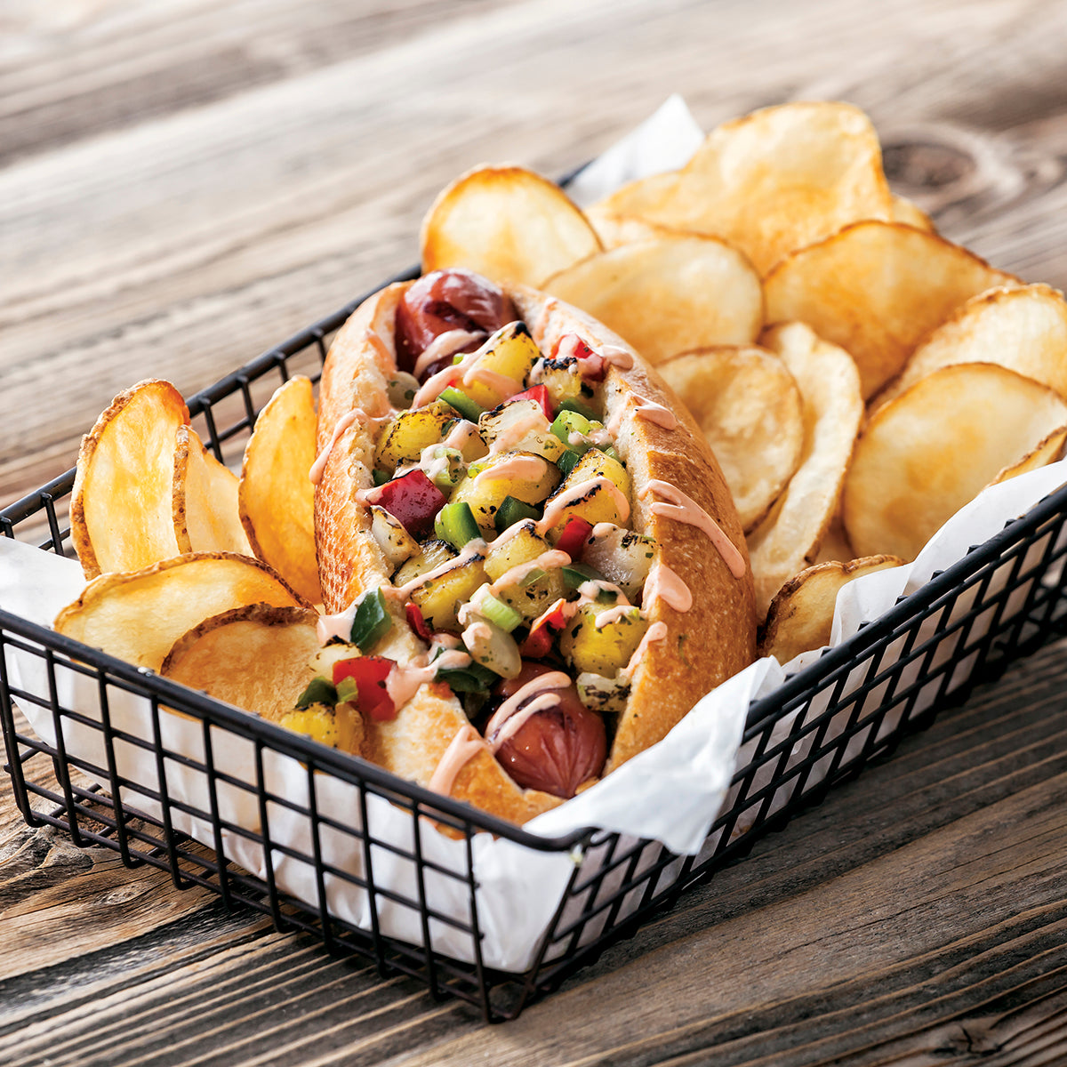 Simplot Select Recipe 8" Sea Salt Chips Skin On 5 Pound Each - 6 Per Case.