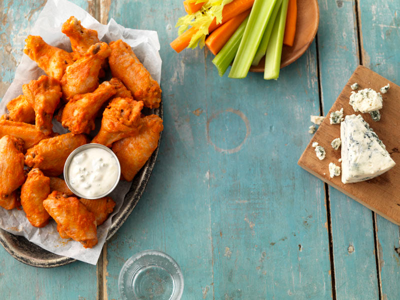 Wayne Farms Buffaloos Spicy Fully Cooked Buffalo Chicken Wings 4.5 Pound Each - 2 Per Case.