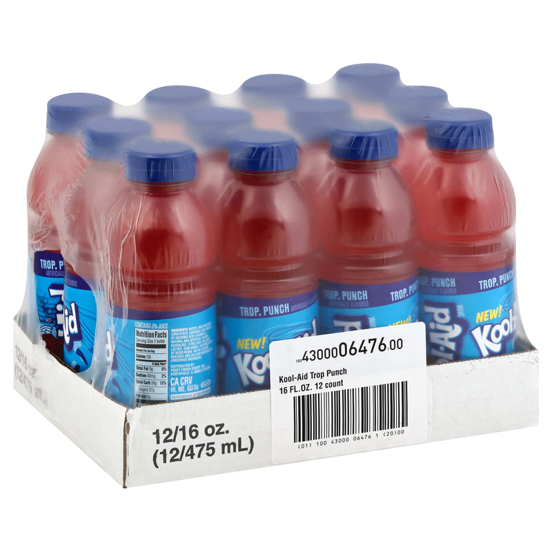 Kool Aid Ready To Drink Tropical Punch Beverage, 16 Fluid Ounce - 12 Per Case.