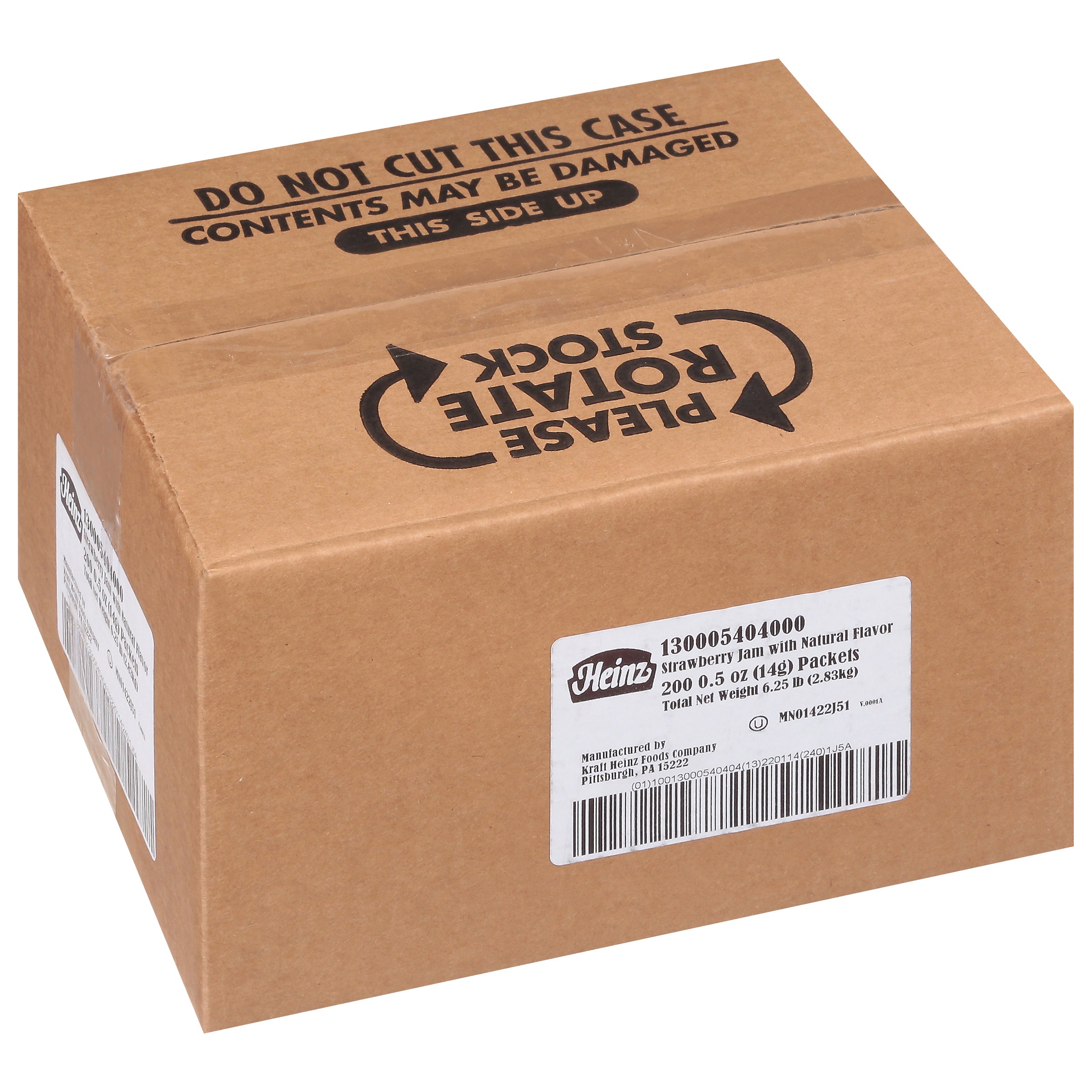 HEINZ Single Serve Strawberry Jam 0.5 Ounce Packets 200 Per Case