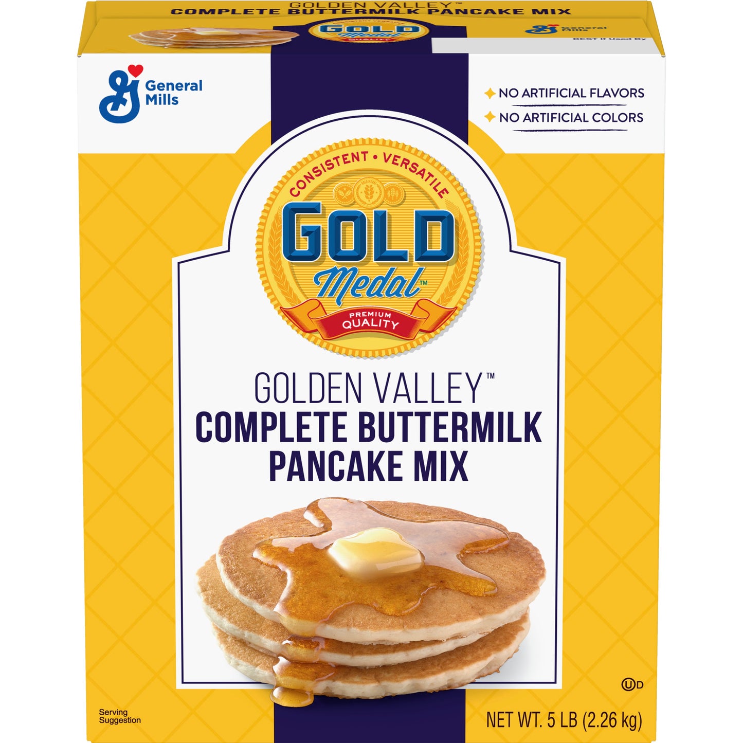 Gold Medal™ Golden Valley™ Complete Pancake Mix Buttermilk 5 Pound Each - 6 Per Case.