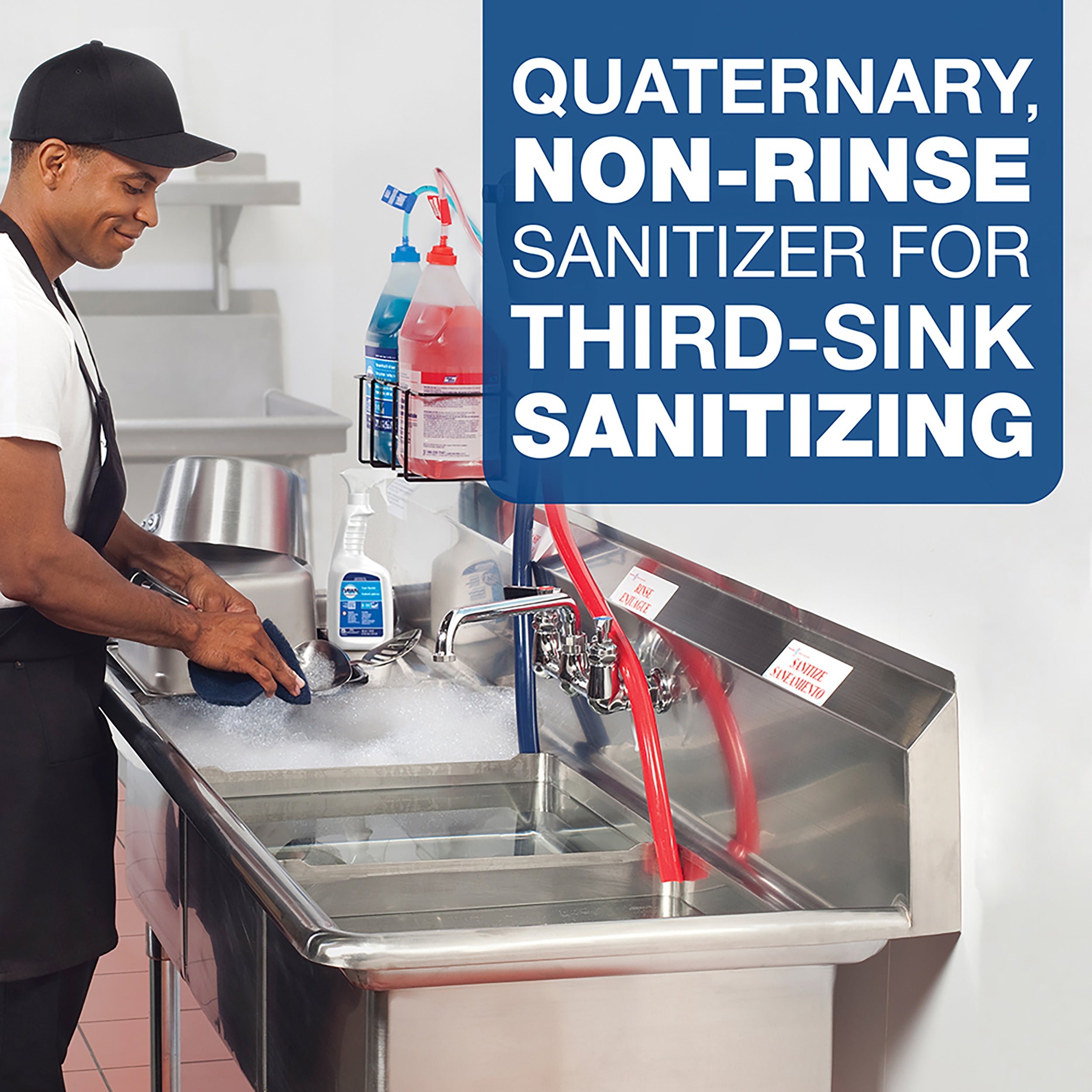 Clean Quick Broad Range Quat Sanitizer Concentrate Closed Loop Gal 1 Gallon - 3 Per Case.