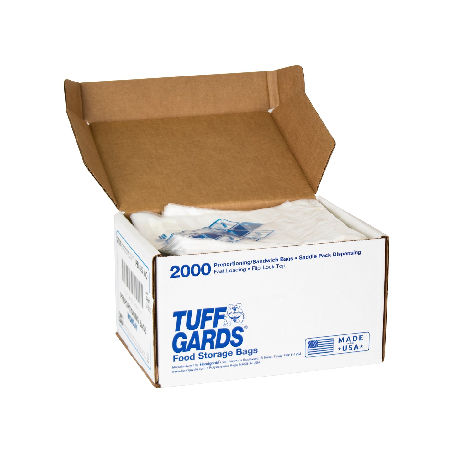 Bag High Density Saddle Preportion Bag Printed Blue Monday 2000 Each - 1 Per Case.