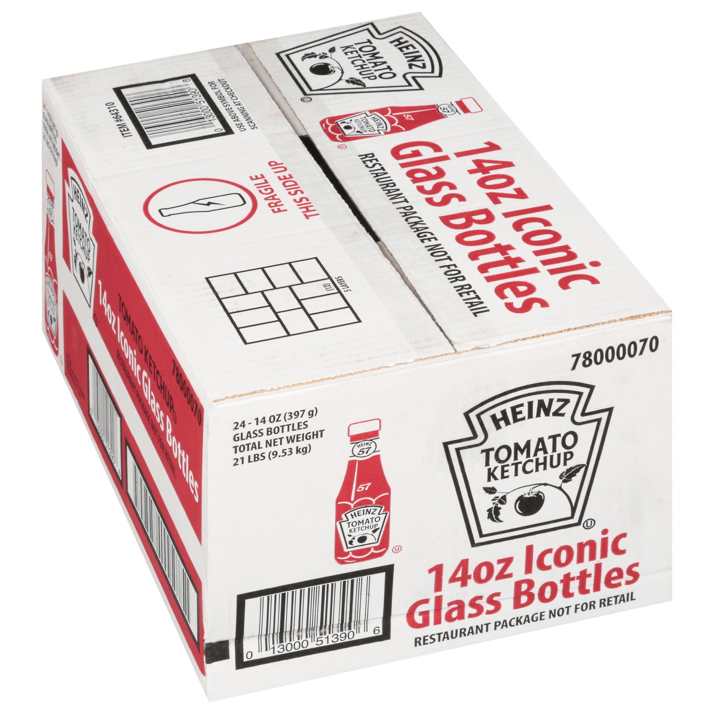 HEINZ Ketchup 14 Ounce Glass Bottles 24