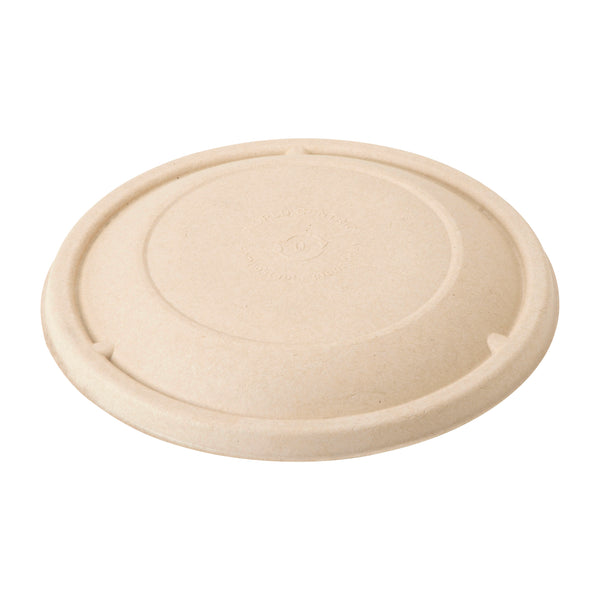 Unbleached Plant Fiber Lid For Fiberbowls No Added PFAS 125 Each - 4 Per Case.