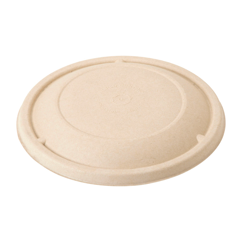 Unbleached Plant Fiber Lid For Fiberbowls No Added PFAS 125 Each - 4 Per Case.