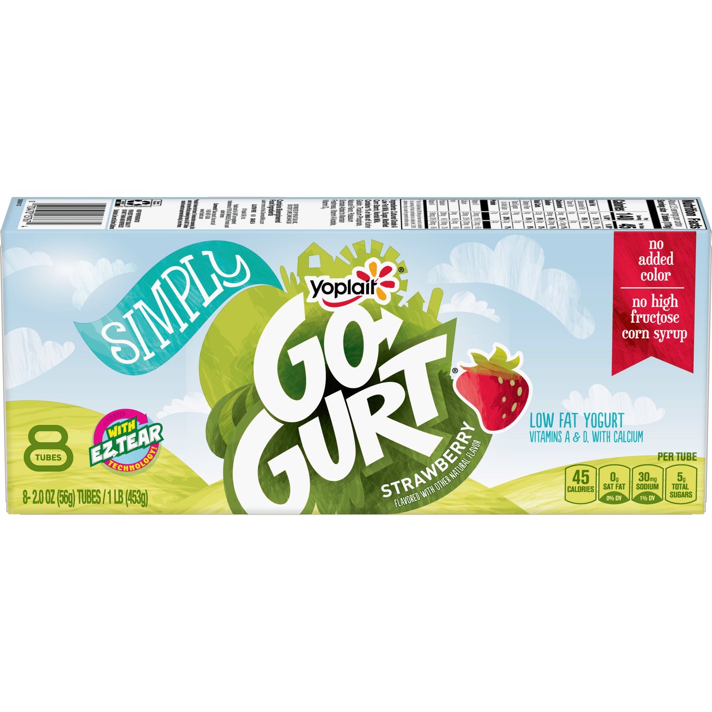 Yoplait® Simply Go Gurt® Yogurt Single Serve Tube Strawberry 16 Ounce Size - 8 Per Case.