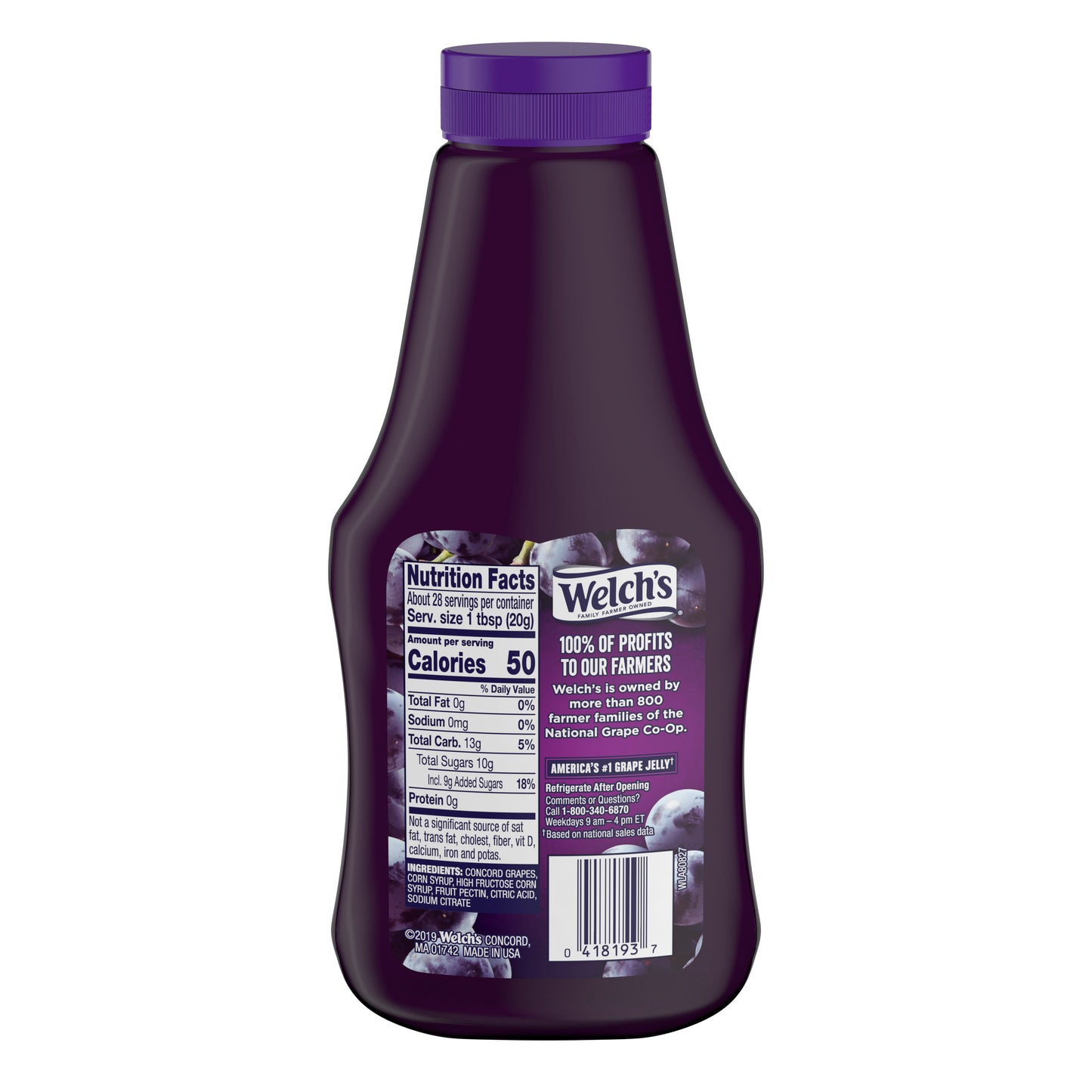 Spread Squeeze Concord Grape Jelly 20 Ounce Size - 12 Per Case.