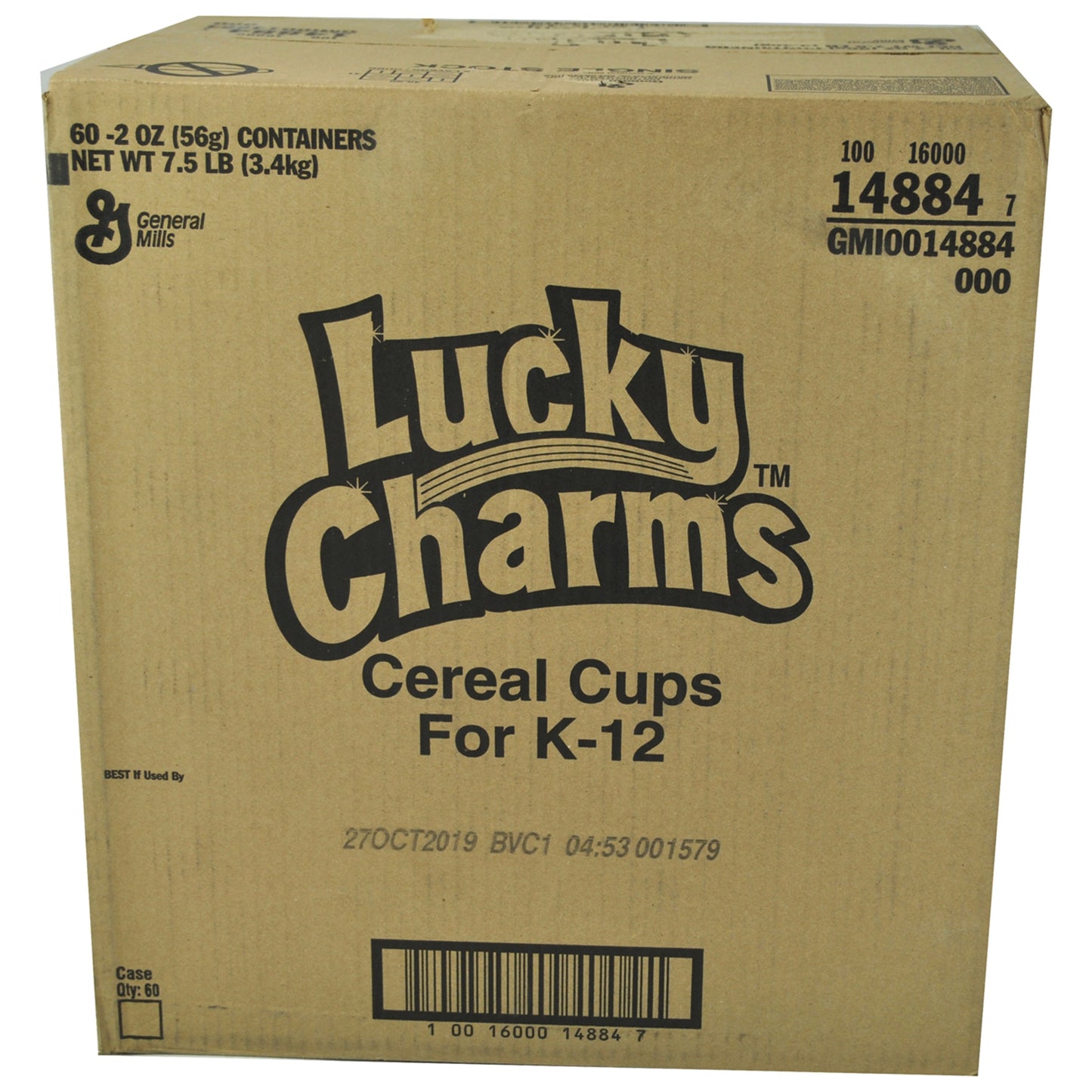 Lucky Charms™ Cereal Single Serve K Ozeq Grain 2 Ounce Size - 60 Per Case.