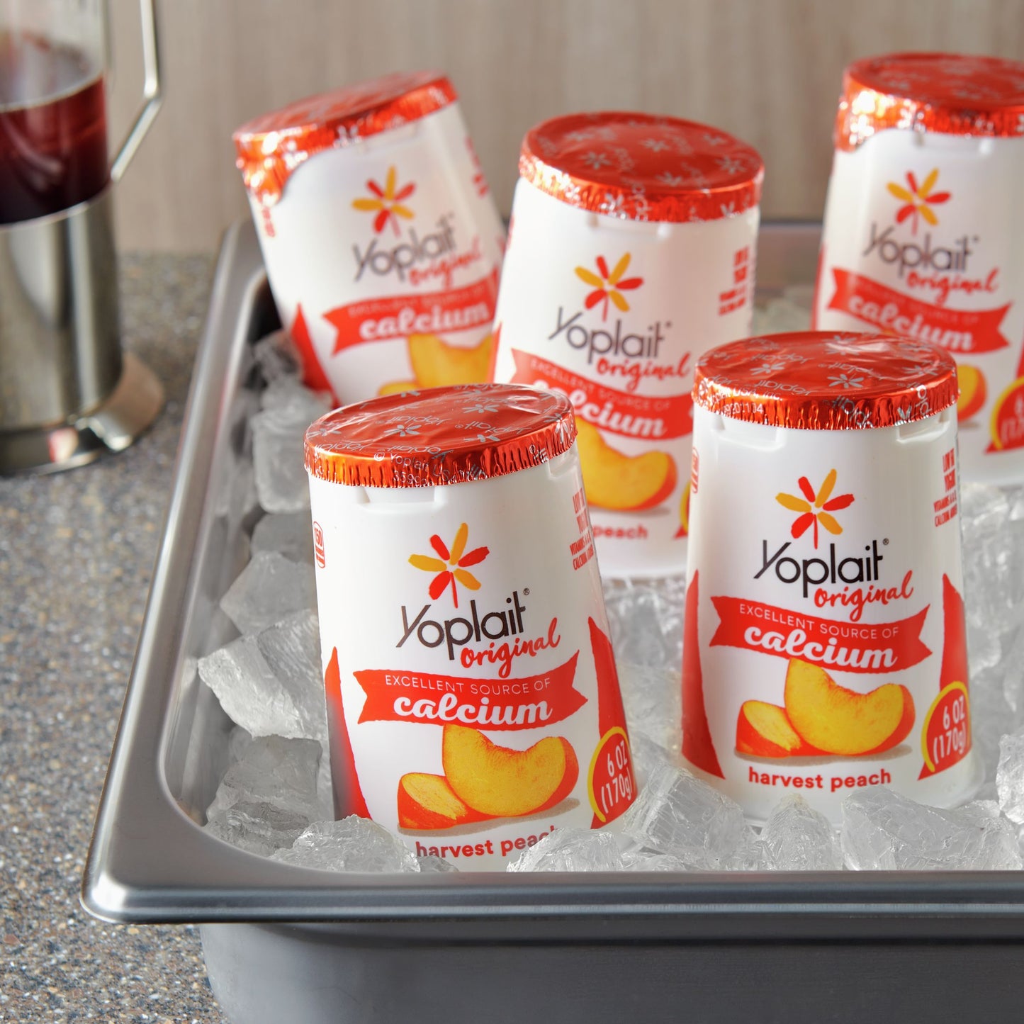 Yoplait® Original Yogurt Single Serve Cup Harvest Peach 6 Ounce Size - 12 Per Case.