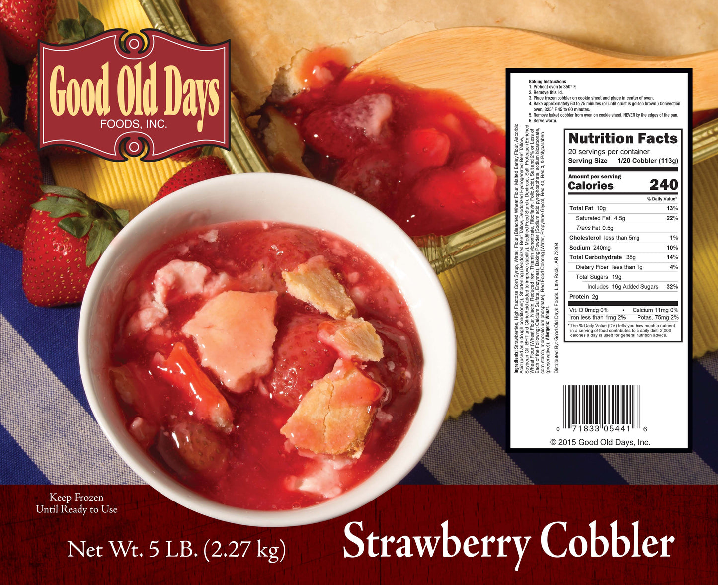 Strawberry Cobbler 5 Pound Each - 2 Per Case.