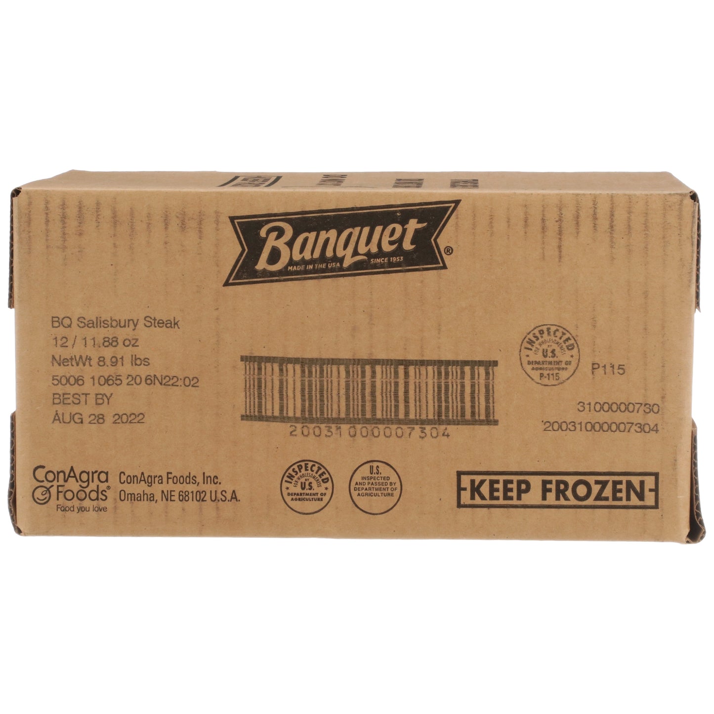 Banquet Classic Salisbury Steak Meal 11.88 Ounce Size - 12 Per Case.