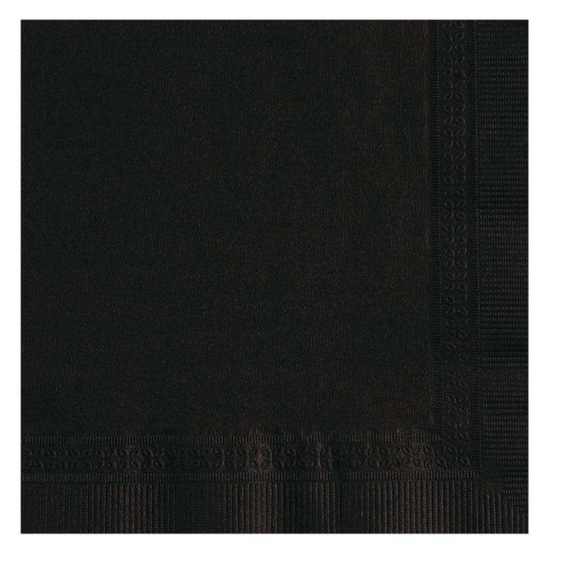 Lapaco 10 Inch X 10 Inch 1/4 Fold 2 Ply Black Beverage Napkin 1000 Each - 1 Per Case.