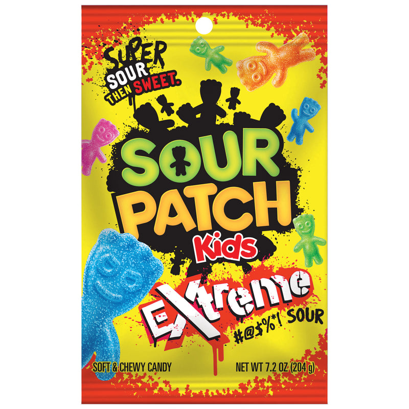 Sour Patch Extreme Peg Bag 7.2 Ounce Size - 12 Per Case.