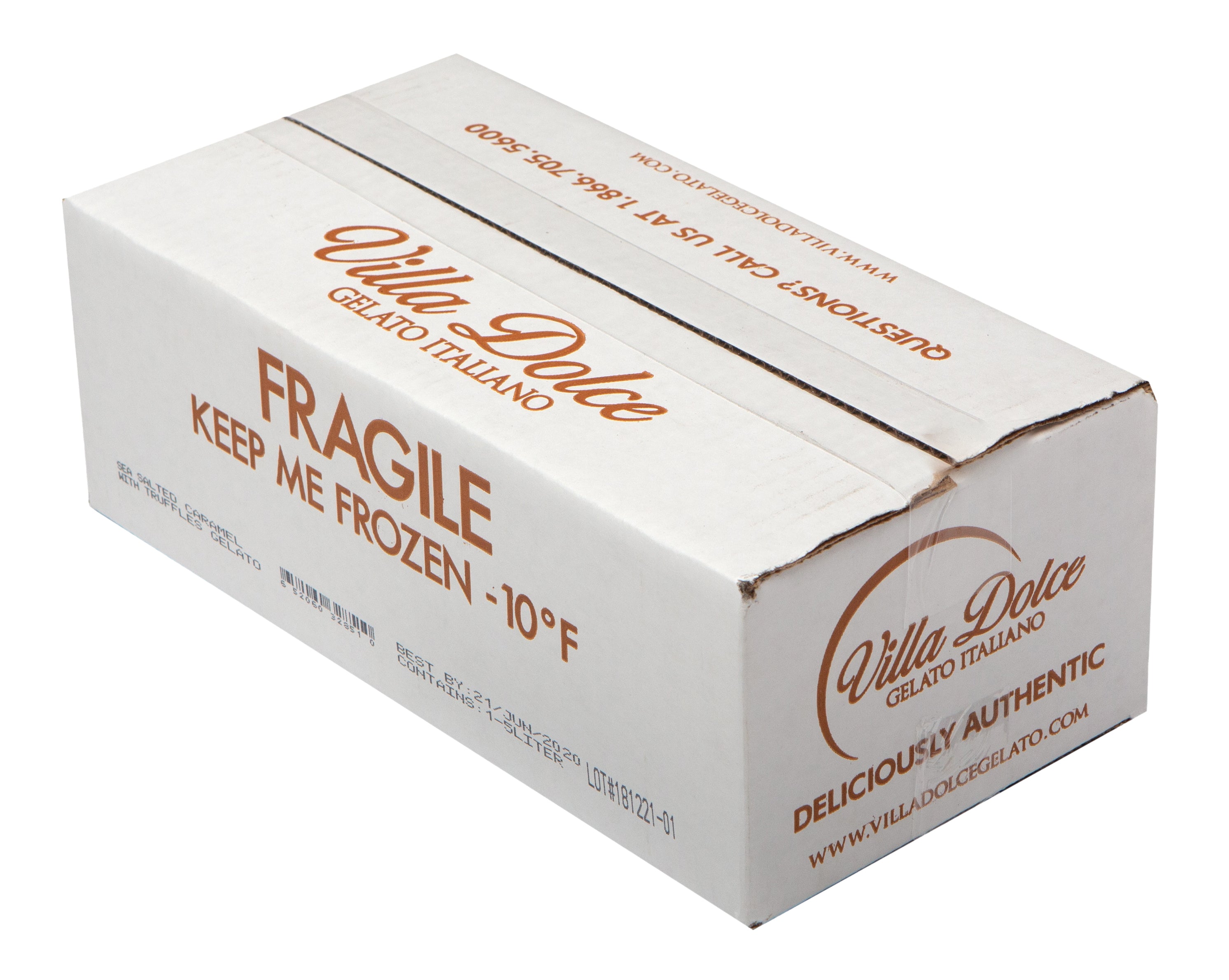 Villa Dolce Argentine Sea Salt Caramel Gelato 5 Liter - 1 Per Case.