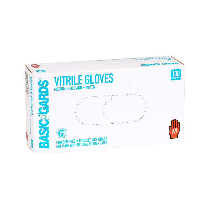 Powder Free Blue Vitrile Medium Gloves 100 Each - 1000 Per Case.