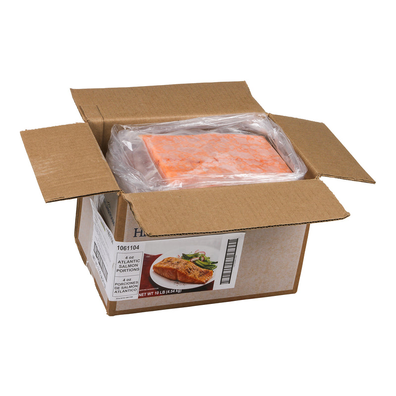 Raw Atlantic Salmon Portions 10 Pound Each - 1 Per Case.