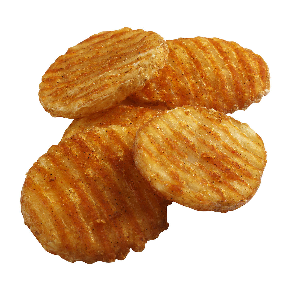Simplot Seasonedcrisp Jr Buffalos 4" Buffalo Battered Potato Slices 4 Pound Each - 6 Per Case.