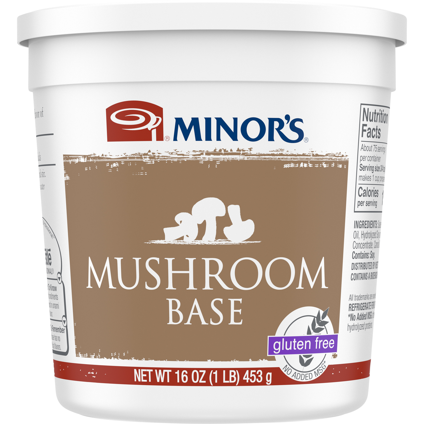 Minor's Mushroom Base (No Added Msg) Gluten Free 1 Pound Each - 6 Per Case.