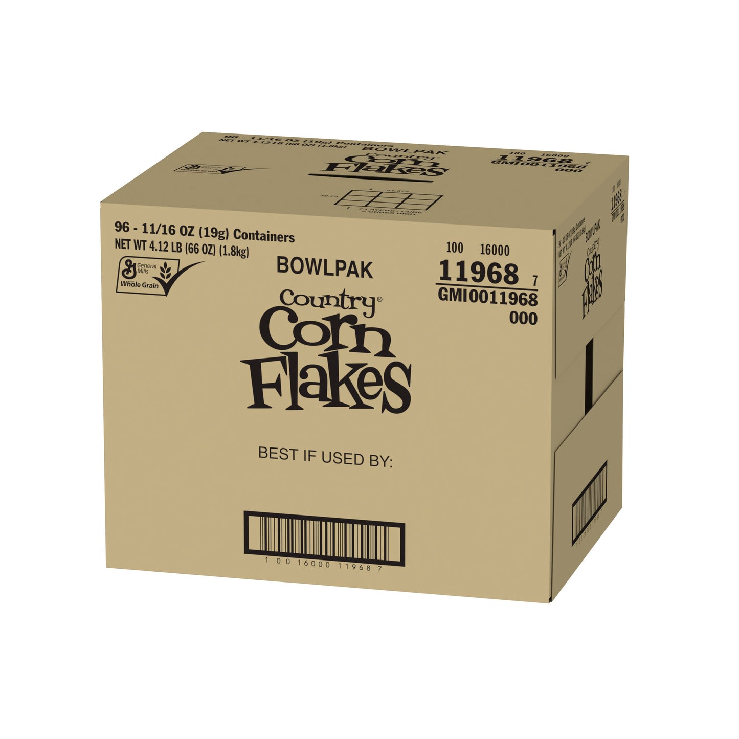 Country Corn Flakes™ Cereal Single Serve Bowlpak 0.68 Ounce Size - 96 Per Case.