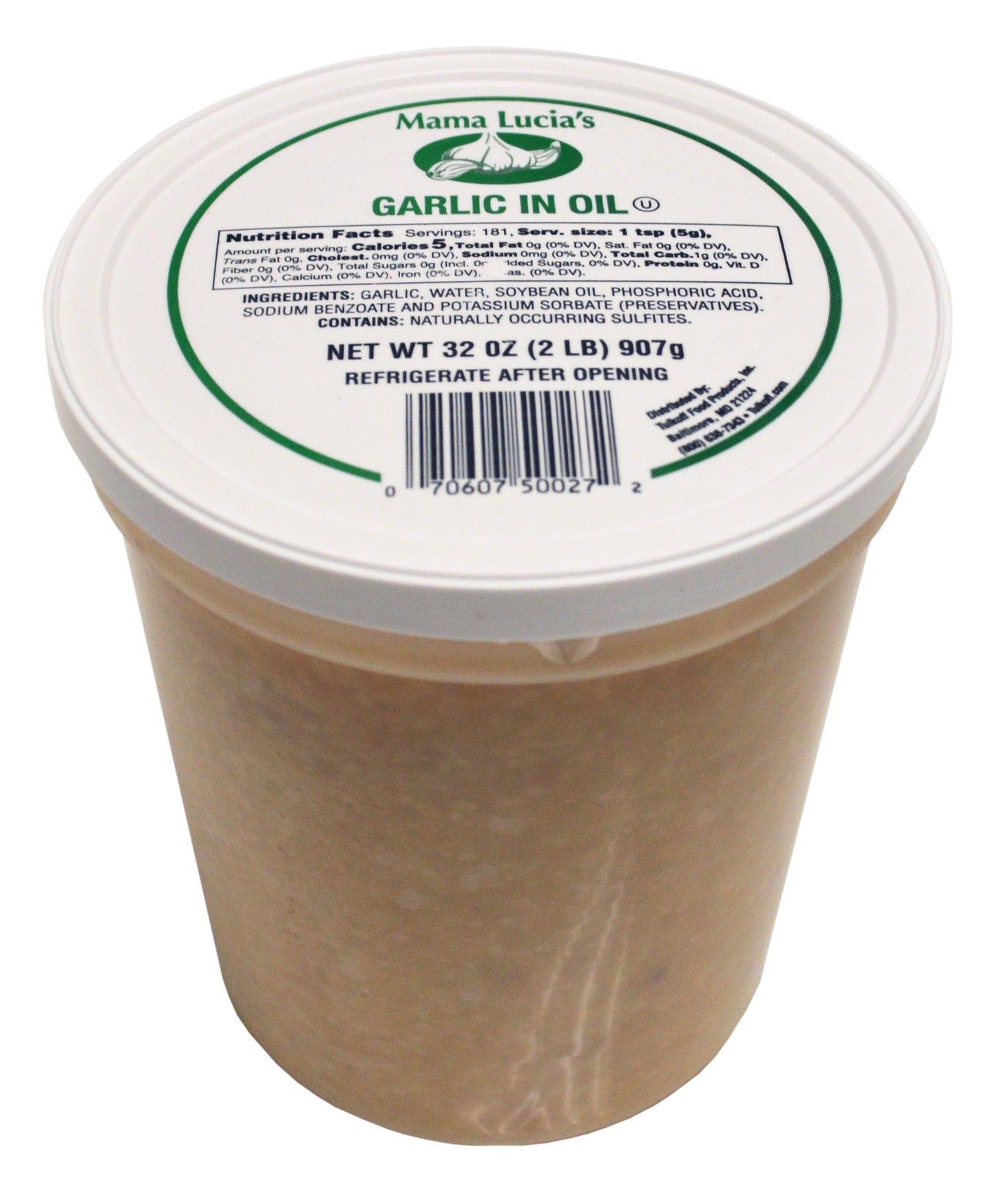 Mama Lucia's Garlic In Oil 32 Ounce Size - 6 Per Case.