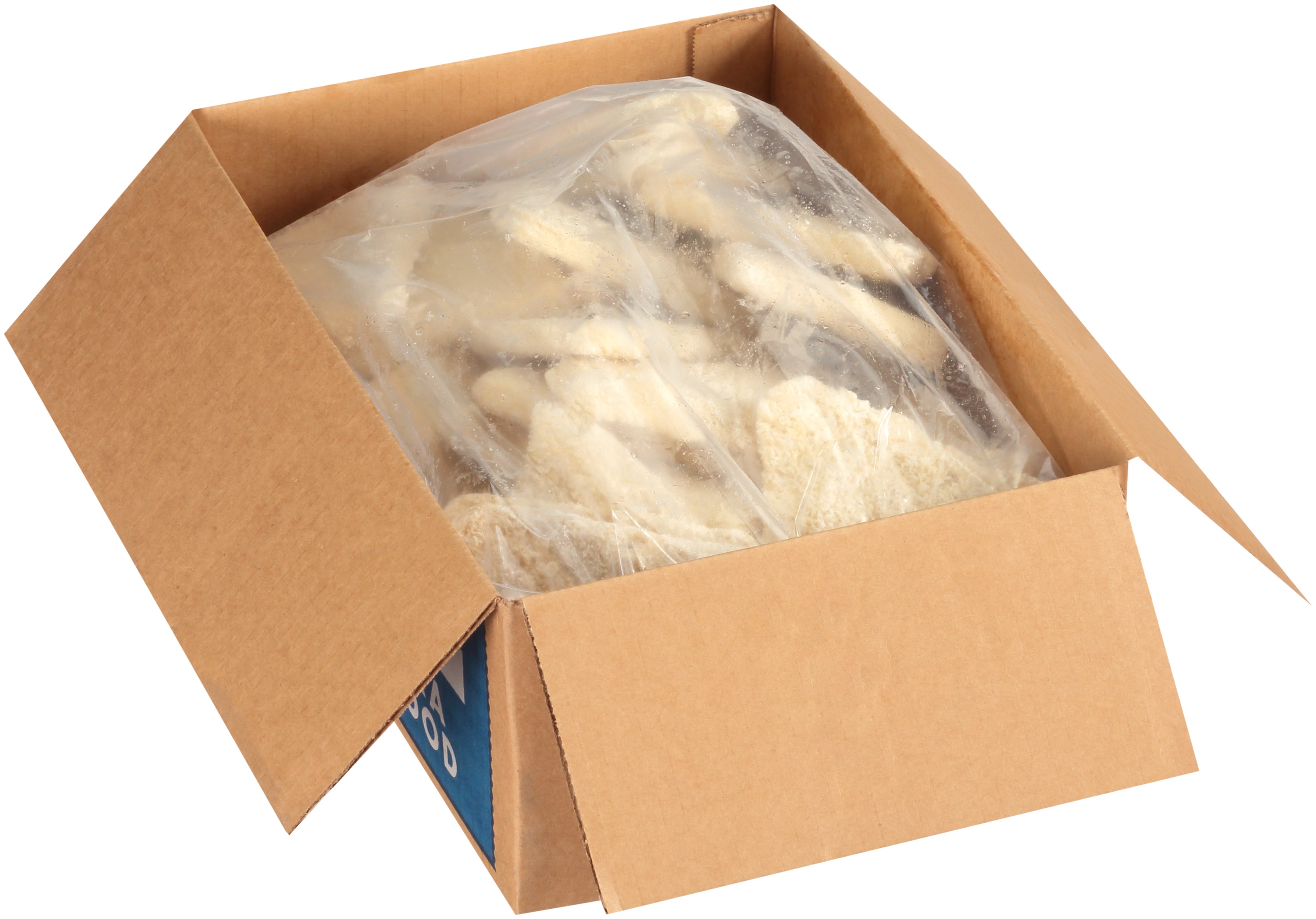 Crunchy Panko Raw Breaded Cod Wedge Portions 10 Pound Each - 1 Per Case.