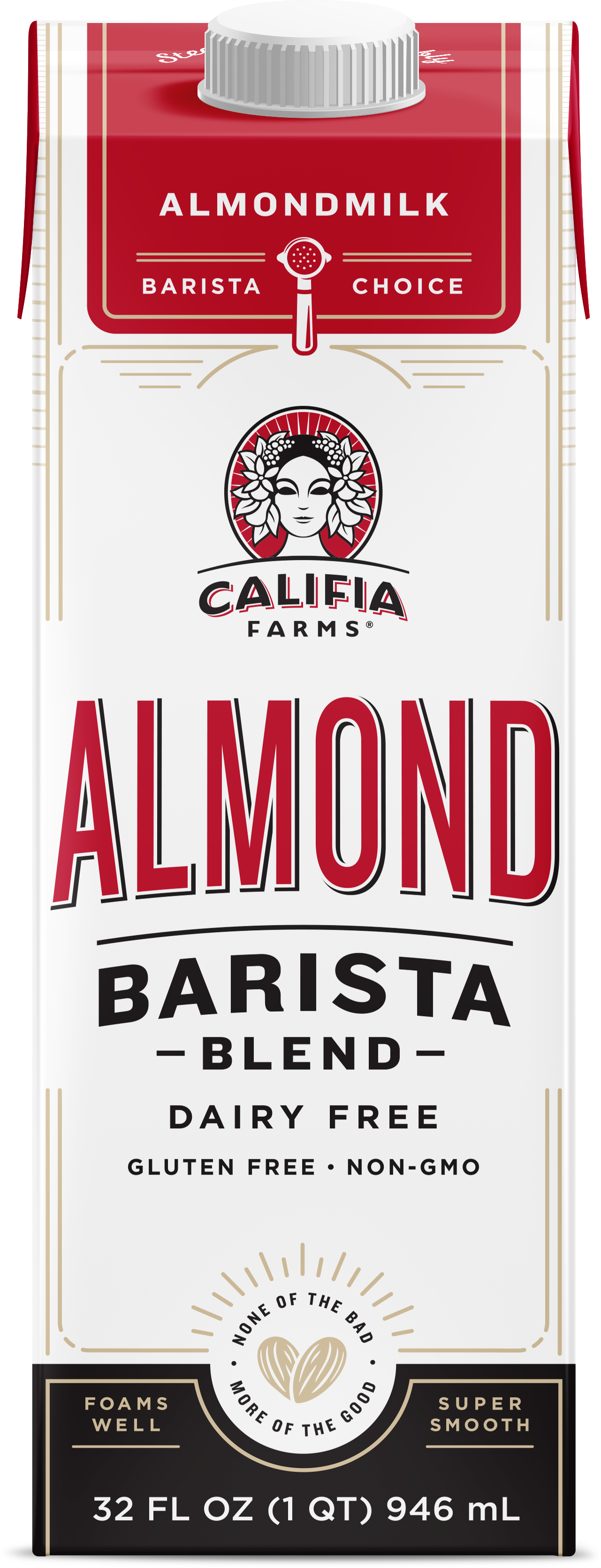 Califia Farms Original Almond Barista Blend Almond Milk 32 Fluid Ounce - 6 Per Case.