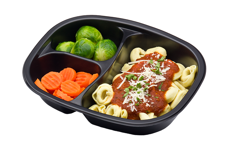 Cheese Tortellini & Mozzarella Cheese W Marinara Sauce Brussels Sprouts Carrots 1 Count Packs - 20 Per Case.