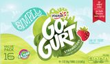 Yoplait® Simply Go Gurt® Yogurt Single Serve Tube Strawberry 32 Ounce Size - 6 Per Case.